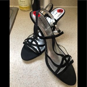 Nine West, dressy, strapped black sandals!
